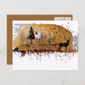 Herbstnachtszene Postkarte (Vorne/Hinten)