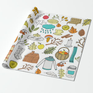 Herbstnahtloses Muster Geschenkpapier