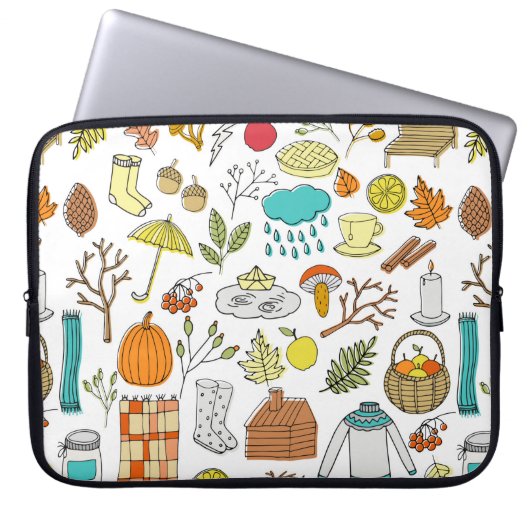 Herbstnahtloses Muster Laptopschutzhülle (Vorderseite)