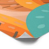 Herbstnahtloses Muster mit abstrakter flacher Hand Poster (Ecke)