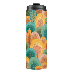 Herbstnahtloses Muster mit abstrakter flacher Hand Thermosbecher