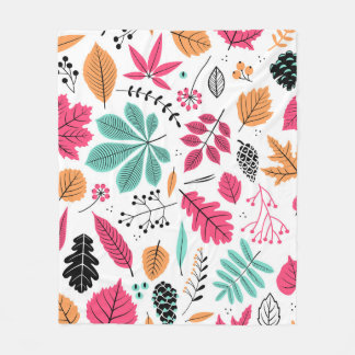 Herbstnahtloses Muster mit Blatt, Herbstblatt Fleecedecke