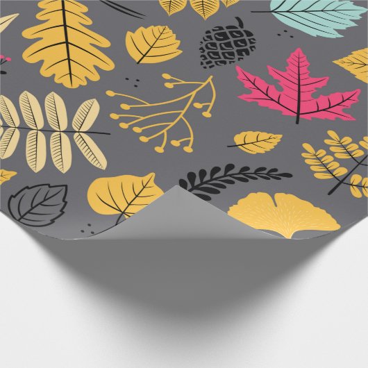 Herbstnahtloses Muster mit Blatt, Herbstblatt Geschenkpapier (Ecke)