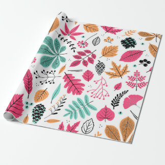 Herbstnahtloses Muster mit Blatt, Herbstblatt Geschenkpapier
