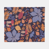 Herbstnahtloses Muster mit Blätter, Zweigen und Fleecedecke (Vorderseite (Horizontal))
