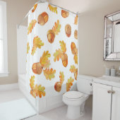 Herbstnahtloses Muster mit bunten Eichen-Blätter Duschvorhang (Beispiel)