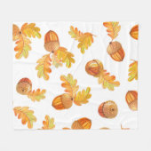 Herbstnahtloses Muster mit bunten Eichen-Blätter Fleecedecke (Vorderseite (Horizontal))