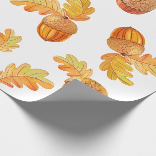 Herbstnahtloses Muster mit bunten Eichen-Blätter Geschenkpapier (Ecke)