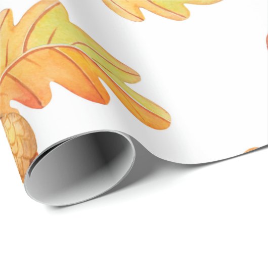Herbstnahtloses Muster mit bunten Eichen-Blätter Geschenkpapier (Rolleneckpunkt)