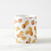 Herbstnahtloses Muster mit bunten Eichen-Blätter Kaffeetasse (Mittel)