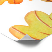 Herbstnahtloses Muster mit bunten Eichen-Blätter Poster (Ecke)