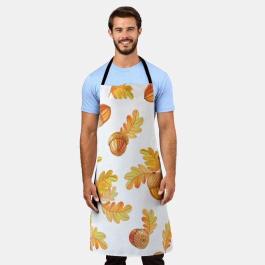 Herbstnahtloses Muster mit bunten Eichen-Blätter Schürze (Getragen)