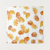 Herbstnahtloses Muster mit bunten Eichen-Blätter Wandteppich (Vorderseite (Horizontal))