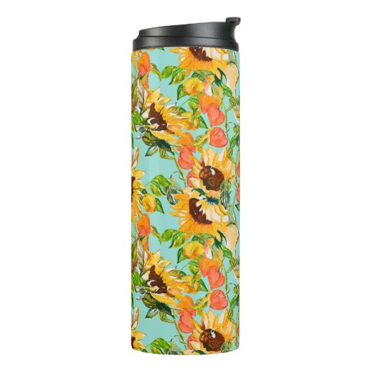 Herbstnahtloses Muster Thermosbecher (Nach links gedreht)