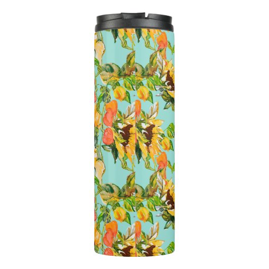 Herbstnahtloses Muster Thermosbecher (Rückseite)