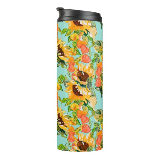 Herbstnahtloses Muster Thermosbecher (Nach rechts gedreht)