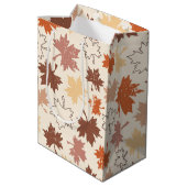 Herbstnatur, Herbstmapfelblatt Erntedank Mittlere Geschenktüte (Rückseite Schrägansicht)