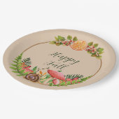 Herbstnatur mit anpassbarem Text Pappteller (Schrägansicht)