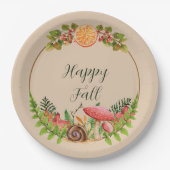 Herbstnatur mit anpassbarem Text Pappteller (Vorderseite)