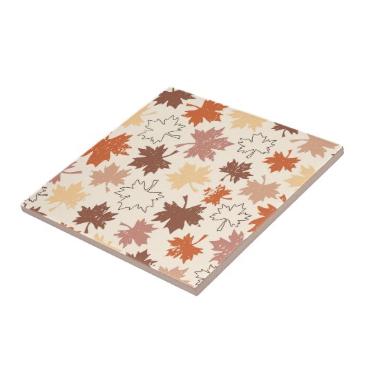 Herbstnatürliches Design, Herbstapelblatt Fliese (Seite)