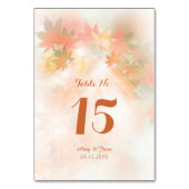 Herbstnebel Hochzeitskarte autm3 Tischnummer (Rückseite)