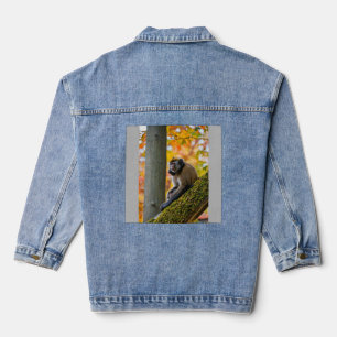 Herbstneugier: Affen im Zoo im Herbst Jeansjacke