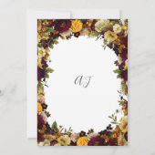 Herbstniederburgund florale rustikale schick Hochz Einladung (Rückseite)