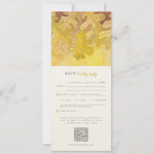 Herbstoiche Blätter, die RSVP-QR-Code einsetzen Einladung