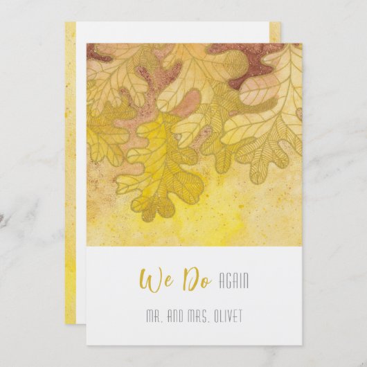 Herbstoiche Blätter Neujahrsfest 10 Jahre Einladung (Vorne/Hinten)