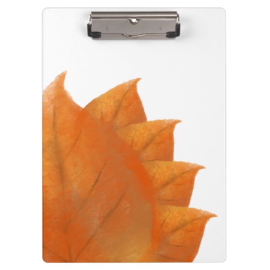 Herbstorange Blätter Klemmbrett (Vorderseite)