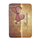 Herbstorange Glamour blühe Wirbel Schmetterling Badematte (Vorderseite Vertikal)