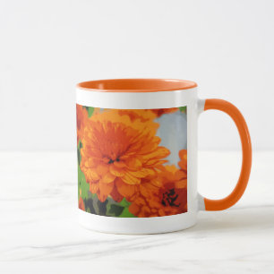 Herbstorange Mums Trinkbecher Tasse