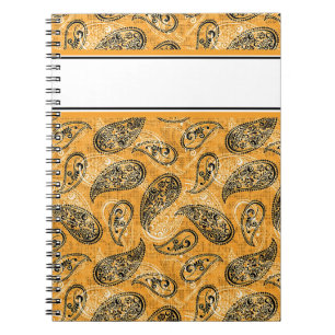 Herbstorange Paisley Notizblock