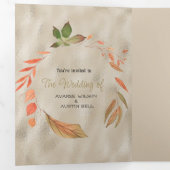 Herbstorange und Gelbe Blätter Dreifach Gefaltete Einladung (Innen Erste Seite)