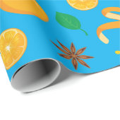 Herbstorange und Sternanise Nahtloser Erntedank Geschenkpapier (Rolleneckpunkt)
