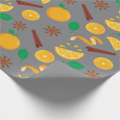 Herbstorange und Sternanise Nahtloser Erntedank Geschenkpapier (Ecke)