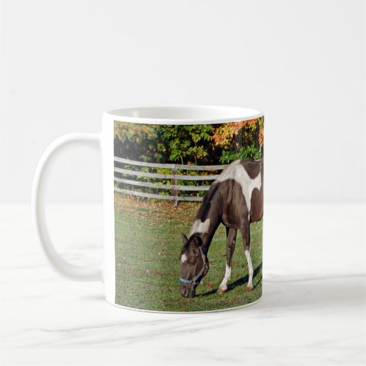 Herbstpaint Horse in Weide Kaffeetasse (Links)