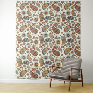 Herbstpaisley Muster Wandteppiche