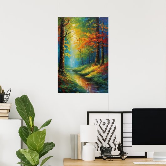 Herbstpalette, ein üppiger Wald Poster (Heimbüro)