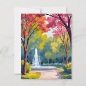 Herbstpark Herbstlaub Aquarellkarte (Vorderseite)