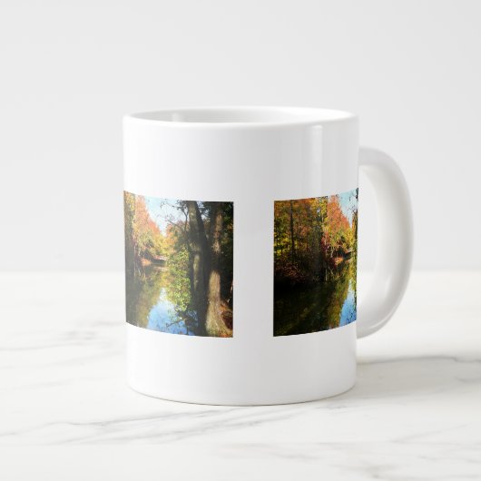 Herbstpark mit Brücke Jumbo-Tasse (Vorderseite Rechts)