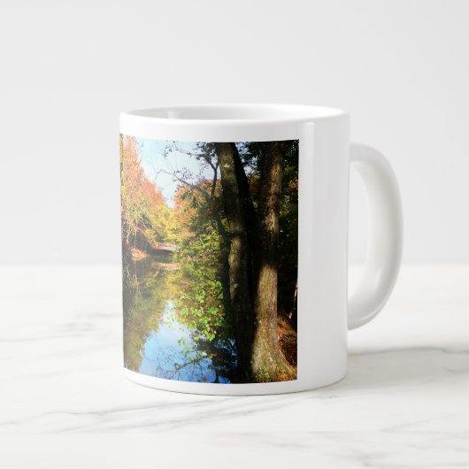 Herbstpark mit Brücke Jumbo-Tasse (Vorderseite Rechts)