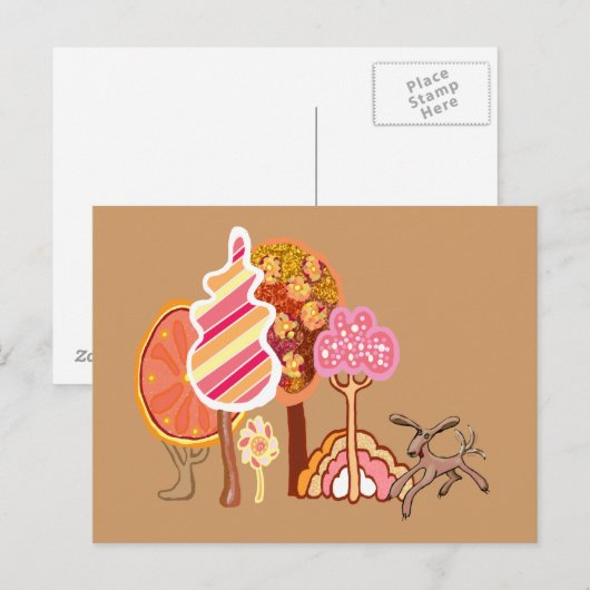 Herbstpark Postkarte (Vorne/Hinten)