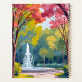 Herbstpark Wasserfarben Herbstlaub Planer (Rückseite)