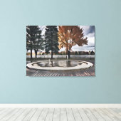 Herbstparklandschaft Canva Stift und Tinte Malerei Leinwanddruck (Insitu (Holzboden))