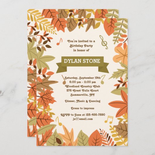 HerbstParty Einladung (Vorne/Hinten)