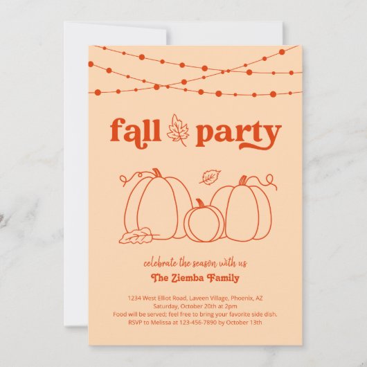 HerbstParty Einladung (Vorderseite)