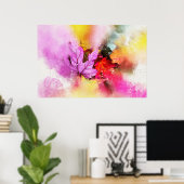 Herbstpastel Blätter Aquarellfarben Herbstpastel Poster (Heimbüro)