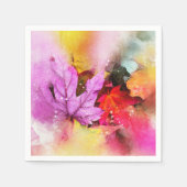 Herbstpastel Blätter Aquarellfarben Herbstpastel Serviette (Vorderseite)