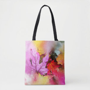 Herbstpastel Blätter Aquarellfarben Herbstpastel Tasche